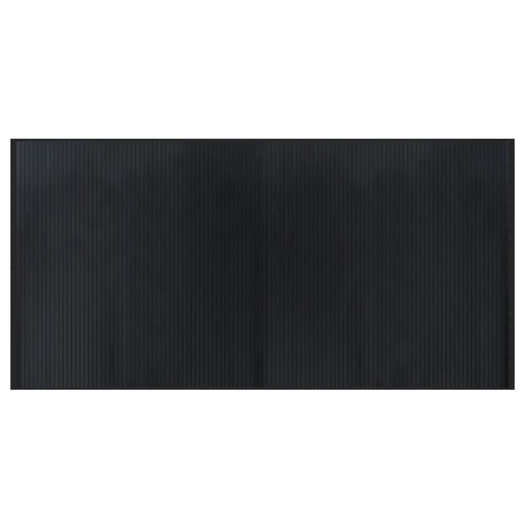 négyszögletű fekete bambusz szőnyeg 100 x 200 cm