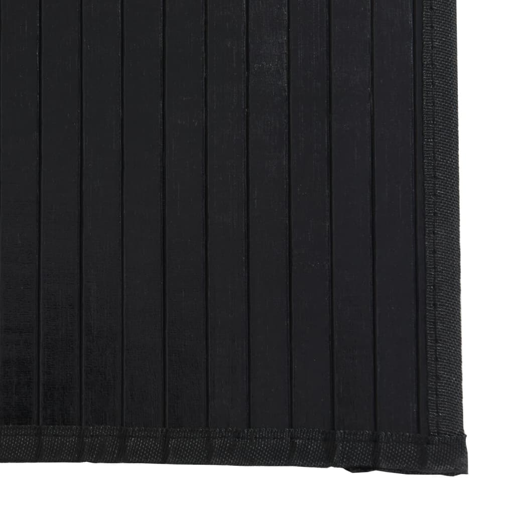 négyszögletű fekete bambusz szőnyeg 100 x 200 cm