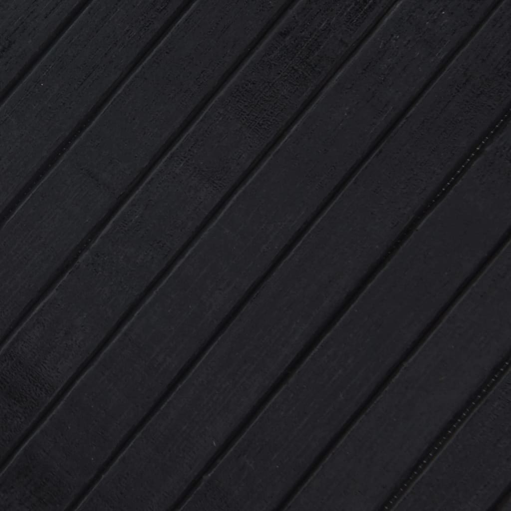 négyszögletű fekete bambusz szőnyeg 100 x 200 cm