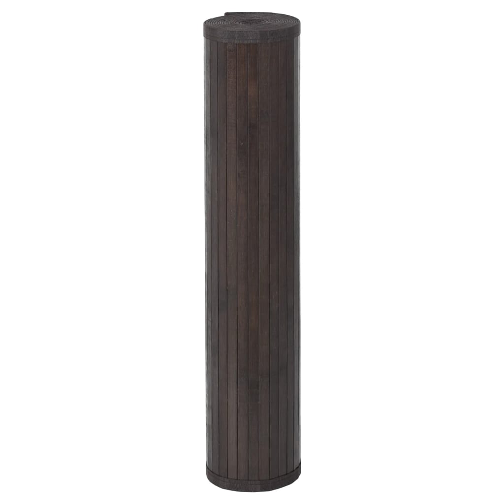 négyszögletű sötétbarna bambusz szőnyeg 100 x 400 cm