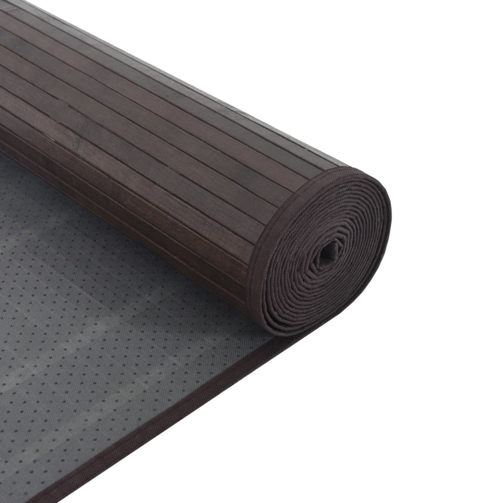 négyszögletű sötétbarna bambusz szőnyeg 100 x 400 cm