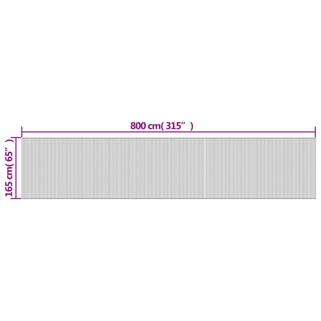 sötétbarna bambusz térelválasztó szélessége 800 cm magassága 165 cm