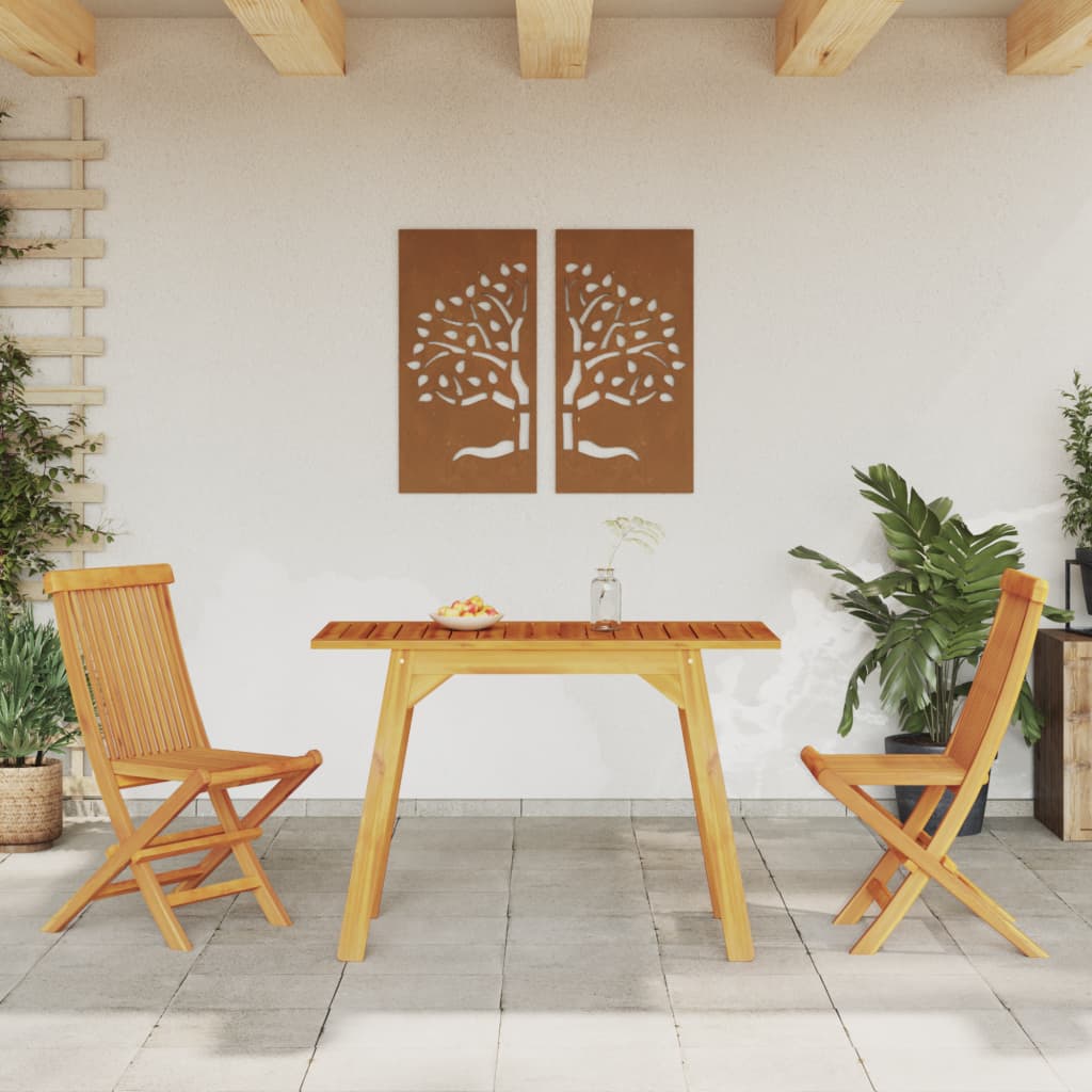 tömör akácfa kerti étkezőasztal 110 x 56 x 75 cm
