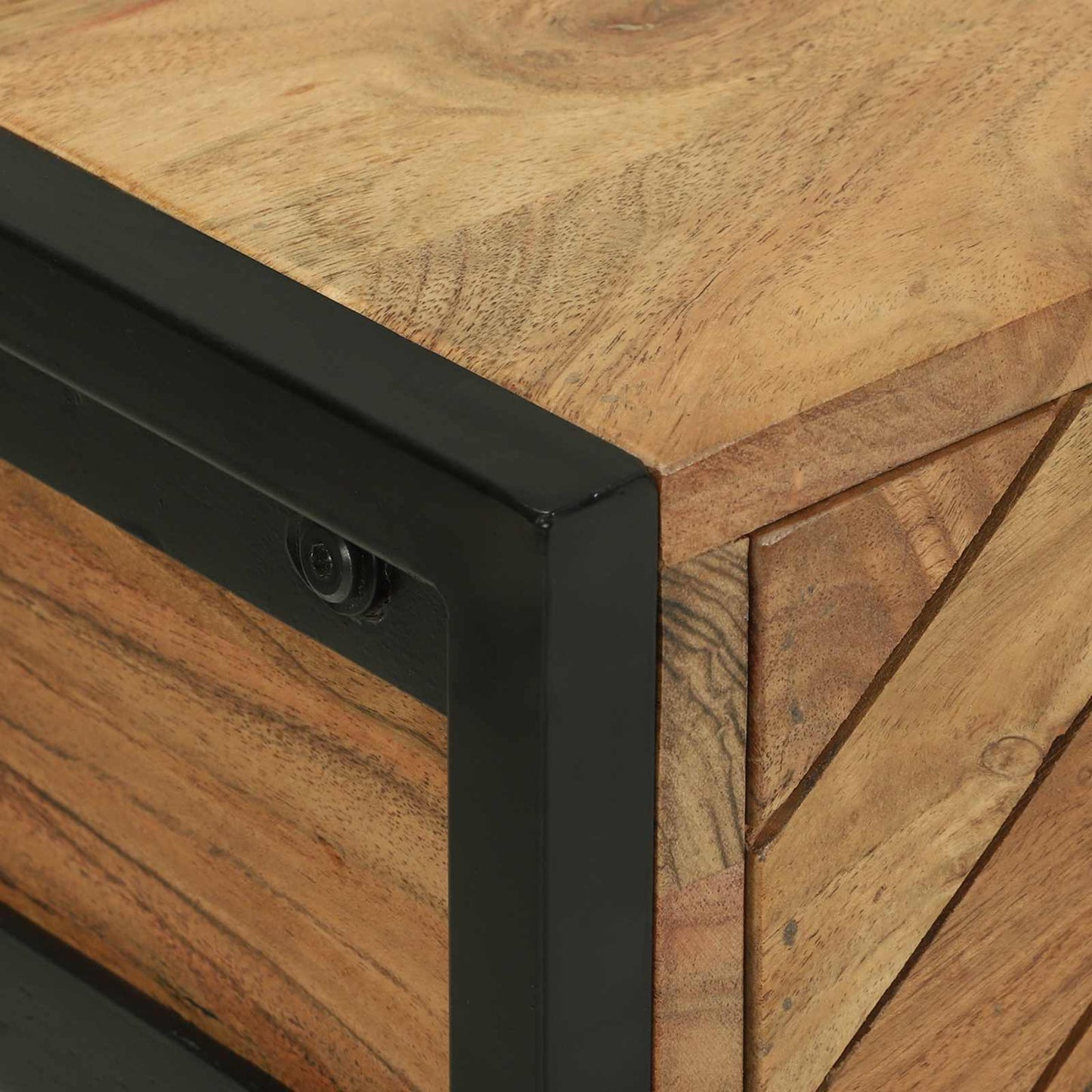 Konzolasztal fiókkal Barna 90 x 35 x 75 cm Tömör Akácfa