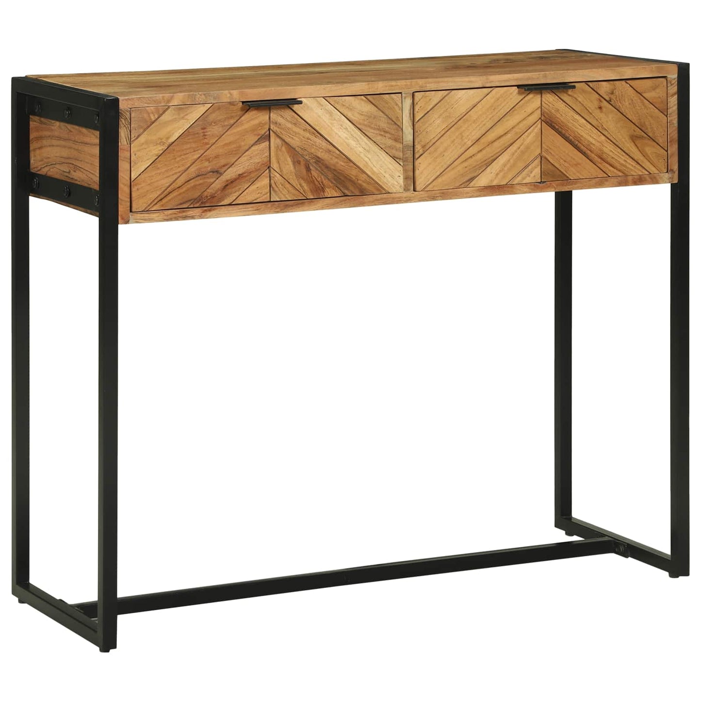 Konzolasztal fiókkal Barna 90 x 35 x 75 cm Tömör Akácfa