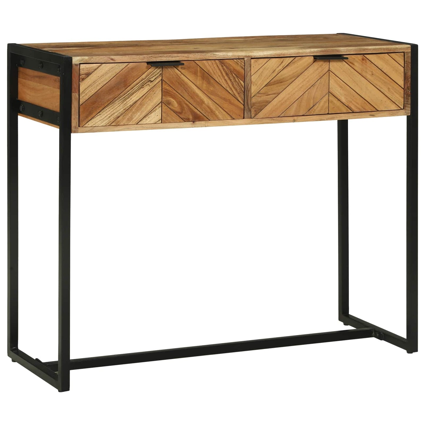 Konzolasztal fiókkal Barna 90 x 35 x 75 cm Tömör Akácfa