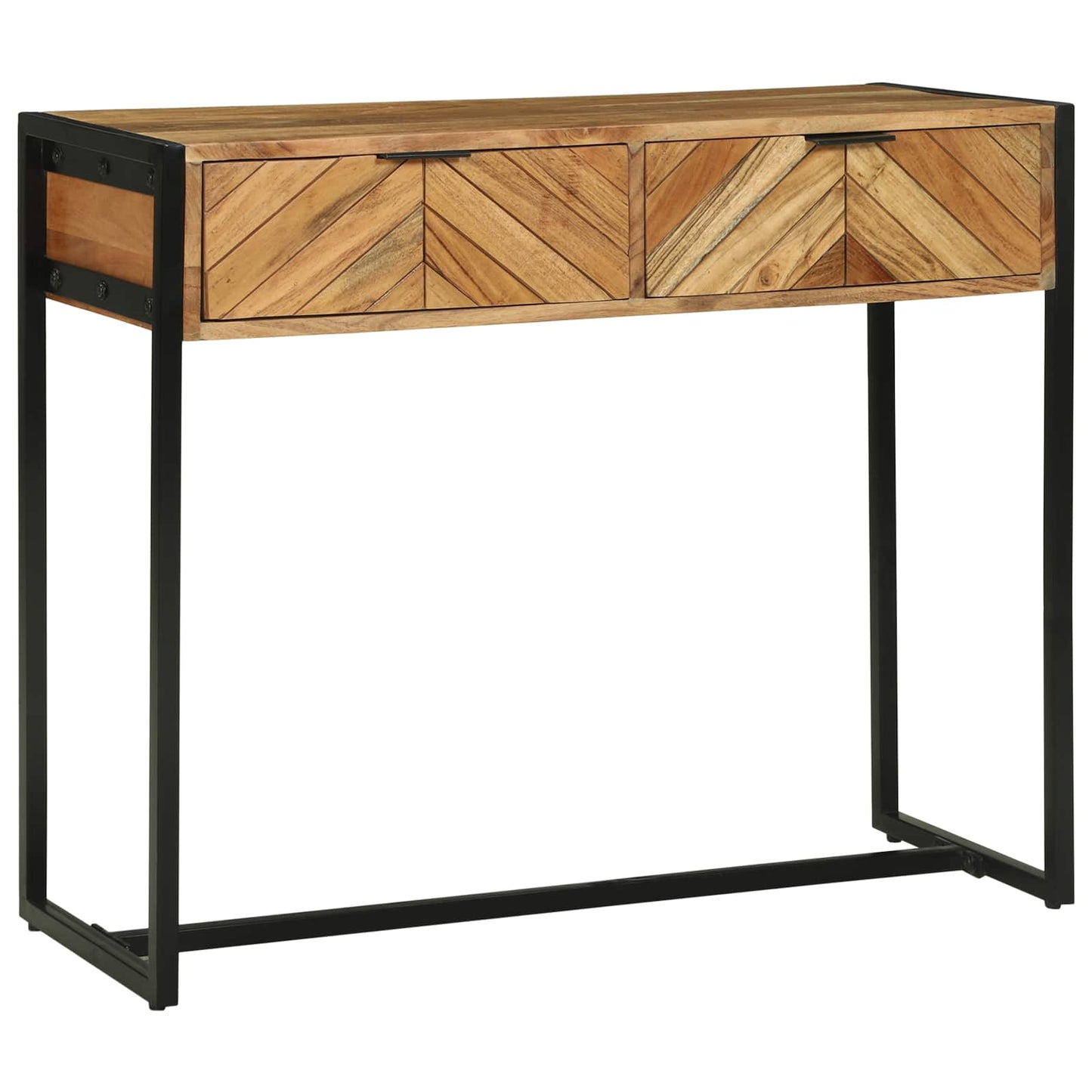Konzolasztal fiókkal Barna 90 x 35 x 75 cm Tömör Akácfa
