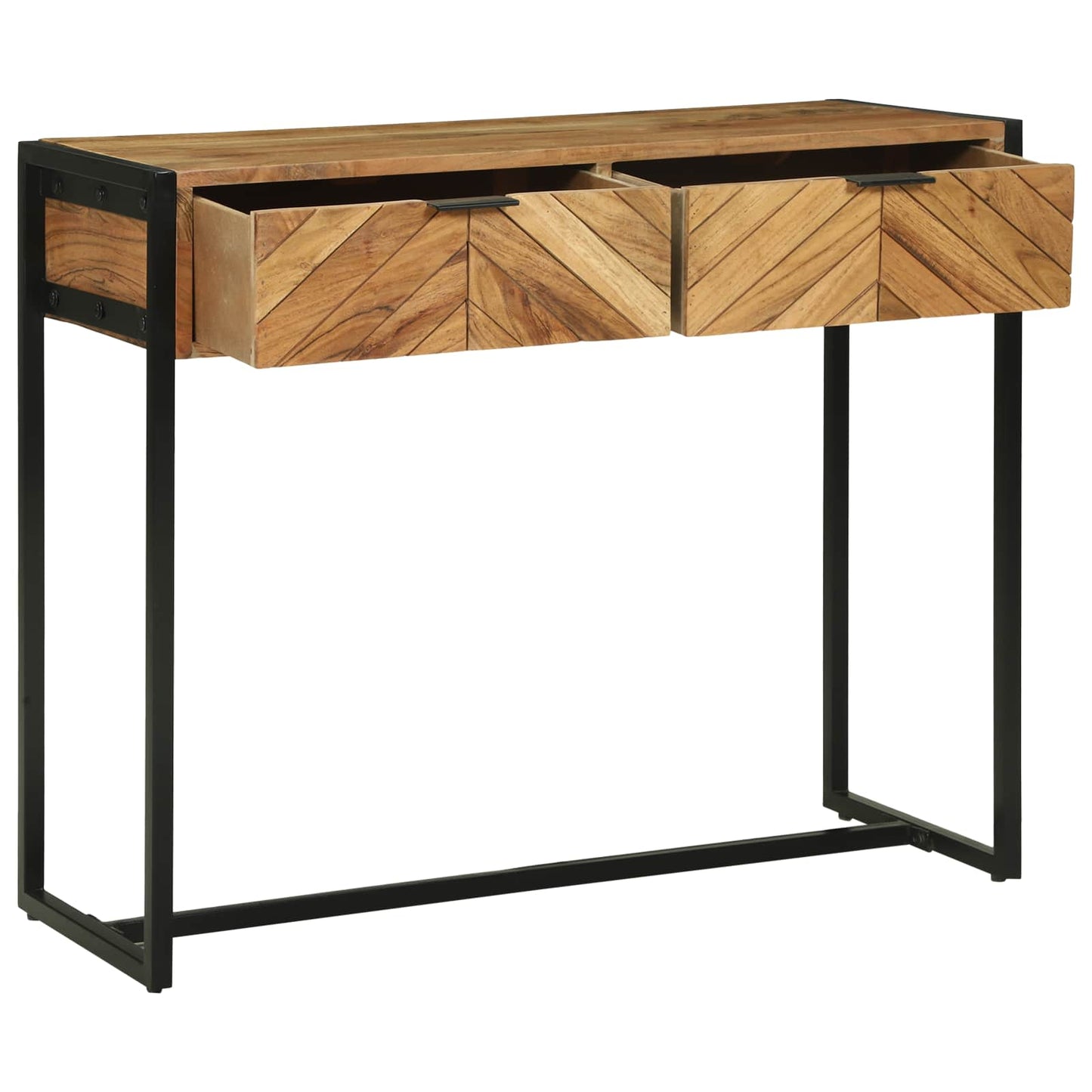 Konzolasztal fiókkal Barna 90 x 35 x 75 cm Tömör Akácfa