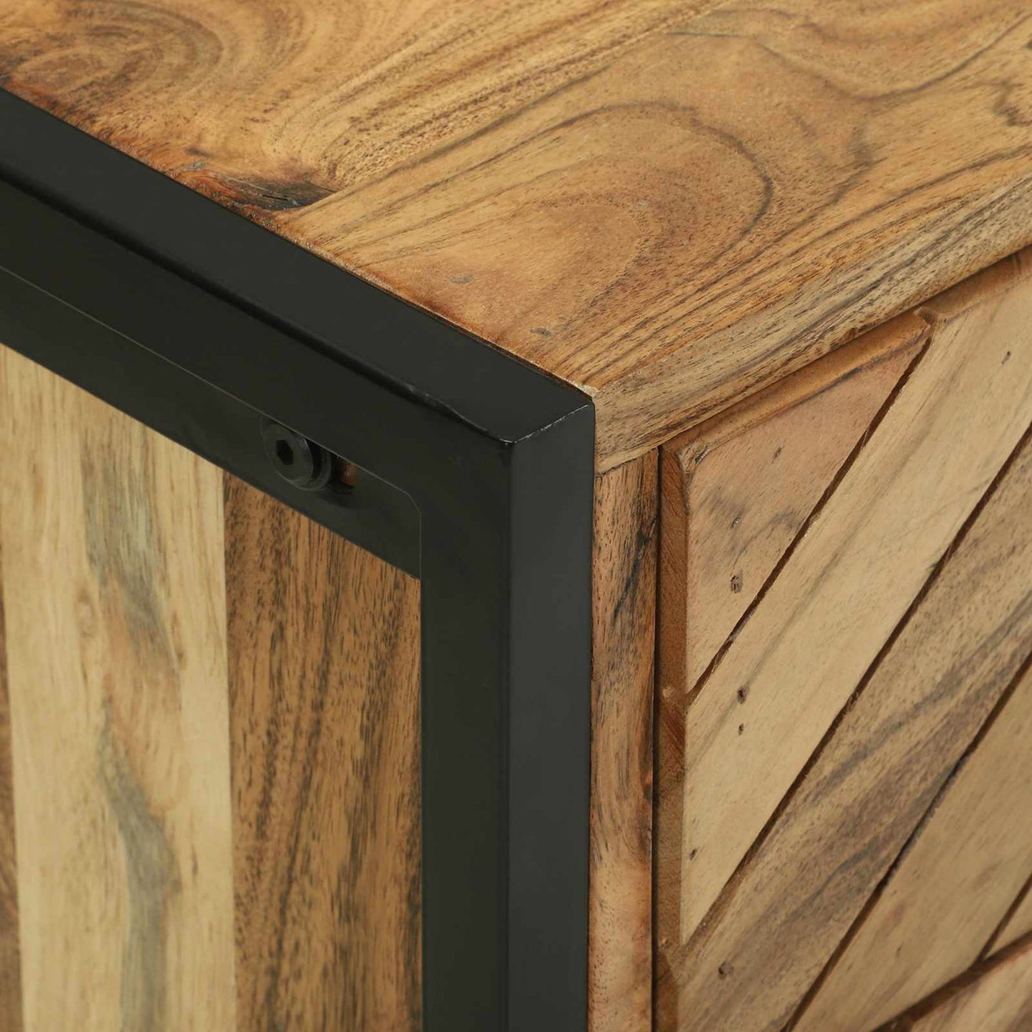 Konzolasztal fiókkal Barna 90 x 35 x 80 cm Tömör Akácfa