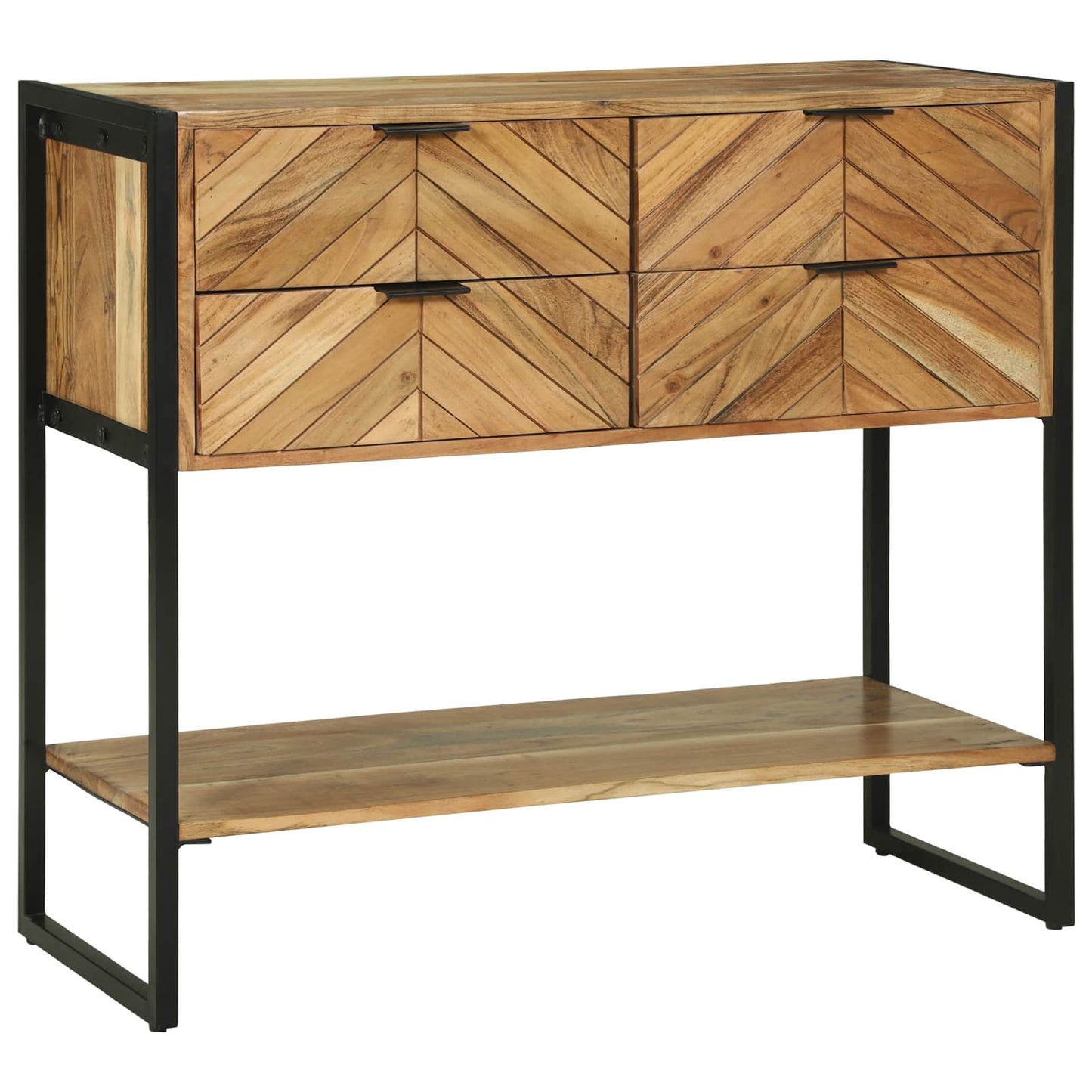 Konzolasztal fiókkal Barna 90 x 35 x 80 cm Tömör Akácfa