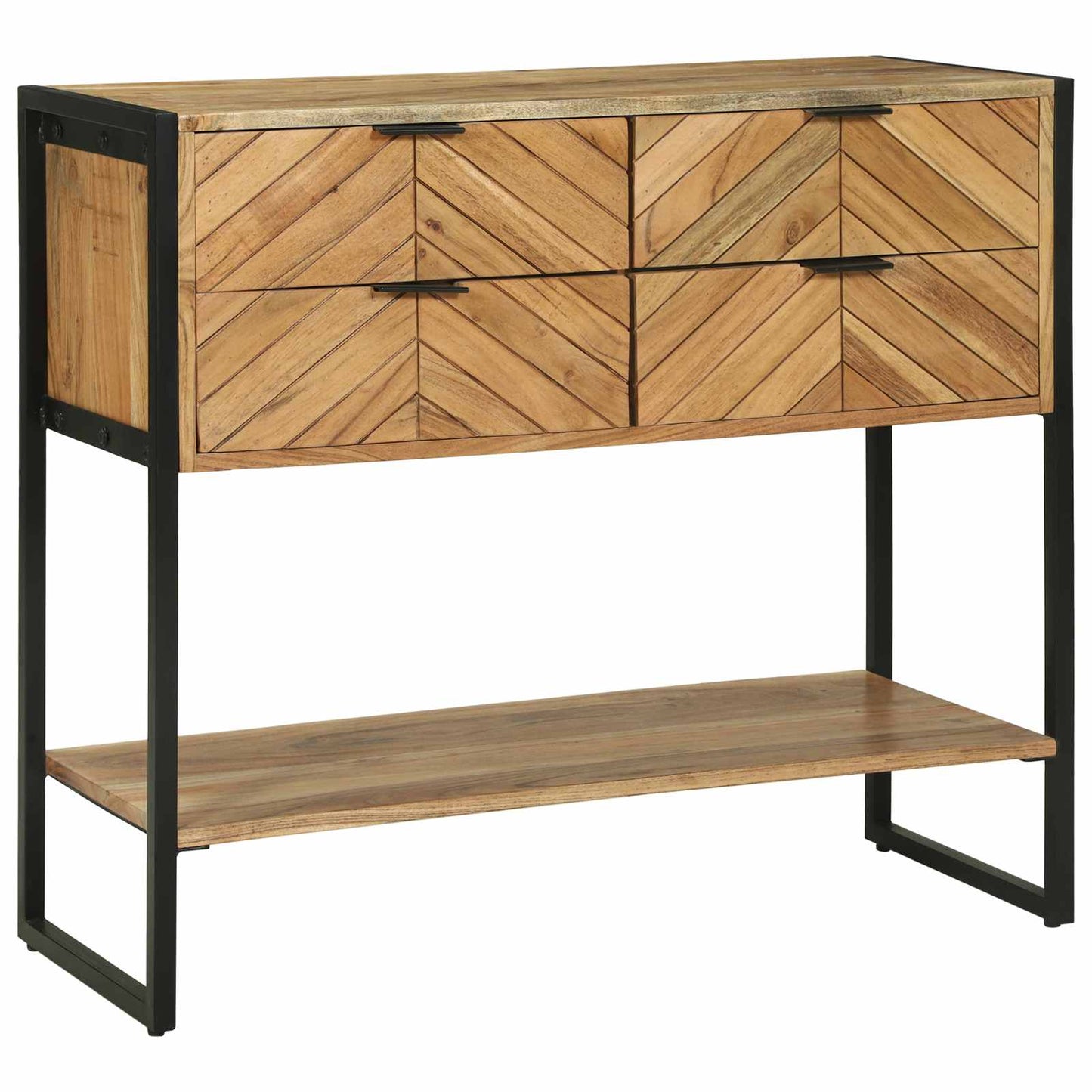 Konzolasztal fiókkal Barna 90 x 35 x 80 cm Tömör Akácfa
