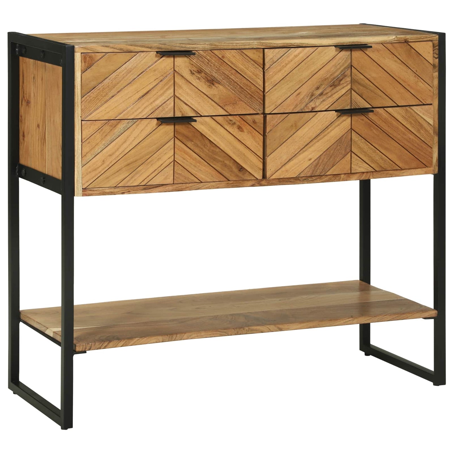 Konzolasztal fiókkal Barna 90 x 35 x 80 cm Tömör Akácfa