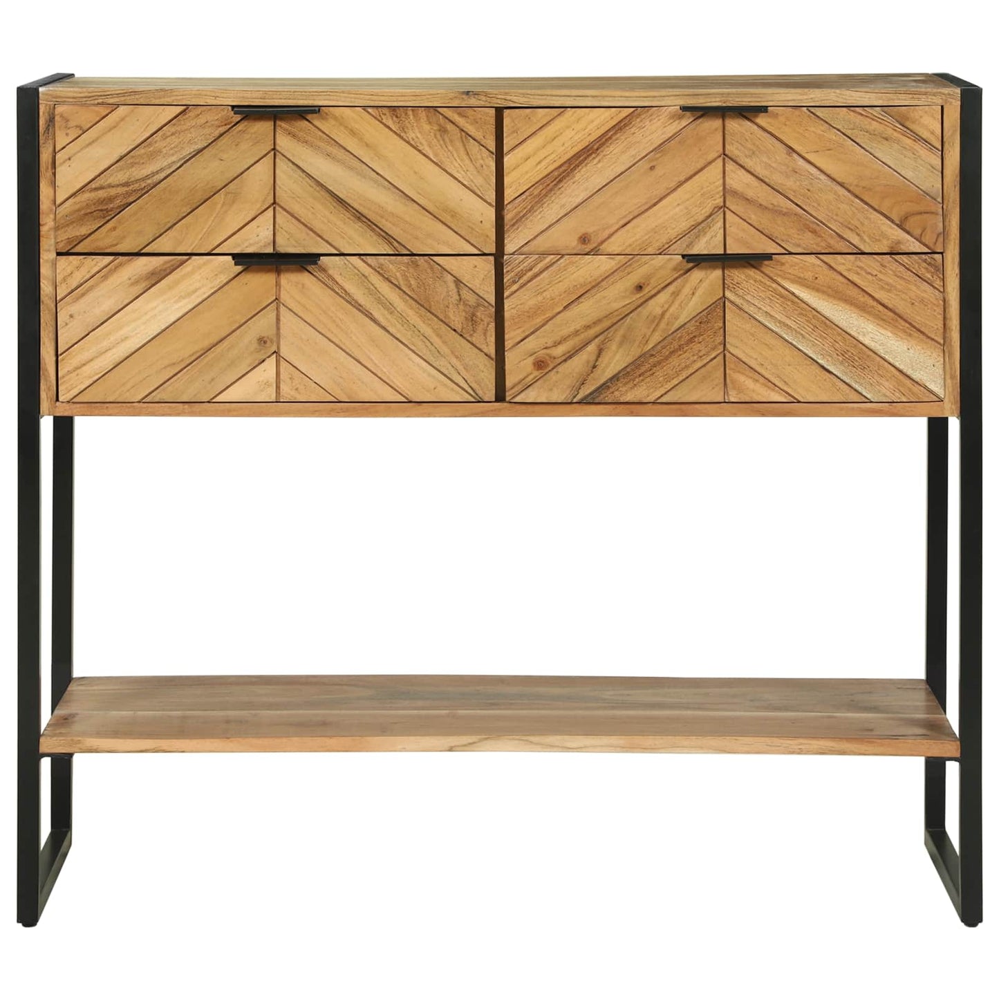 Konzolasztal fiókkal Barna 90 x 35 x 80 cm Tömör Akácfa