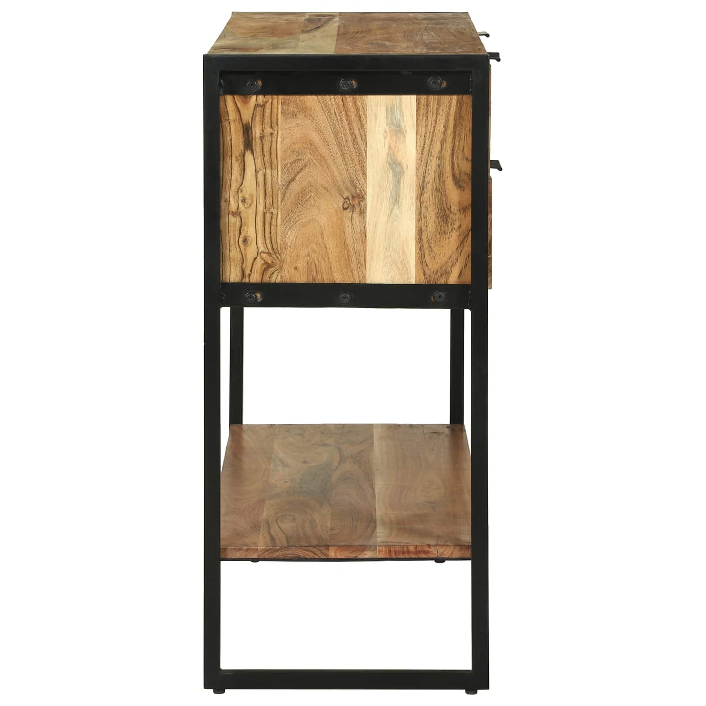 Konzolasztal fiókkal Barna 90 x 35 x 80 cm Tömör Akácfa