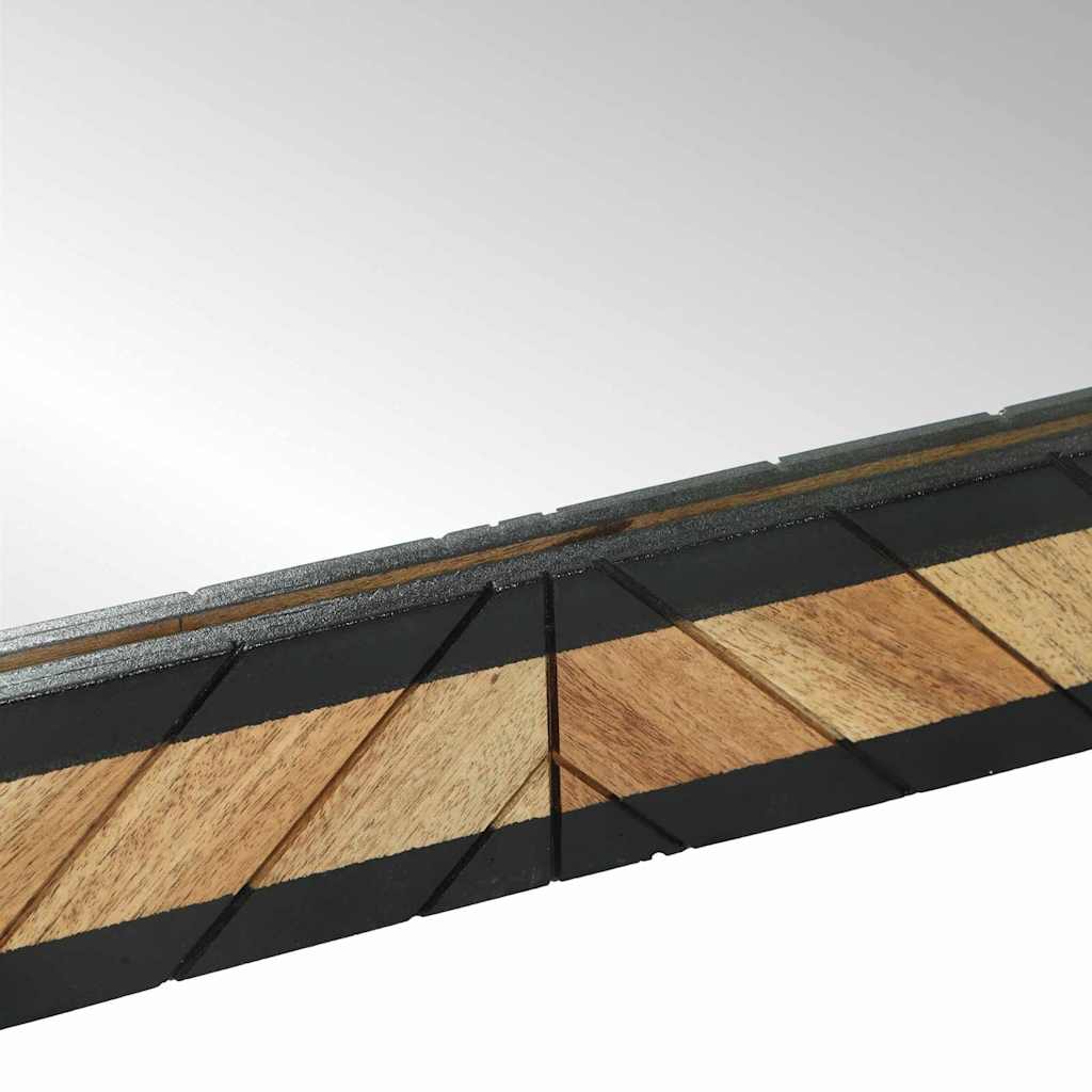 Fali tükör tükörrel Fekete és Barna 50 x 2 x 90 cm Tömör Akácfa