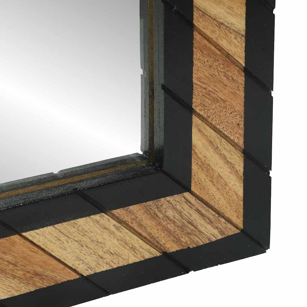 Fali tükör tükörrel Fekete és Barna 50 x 2 x 90 cm Tömör Akácfa