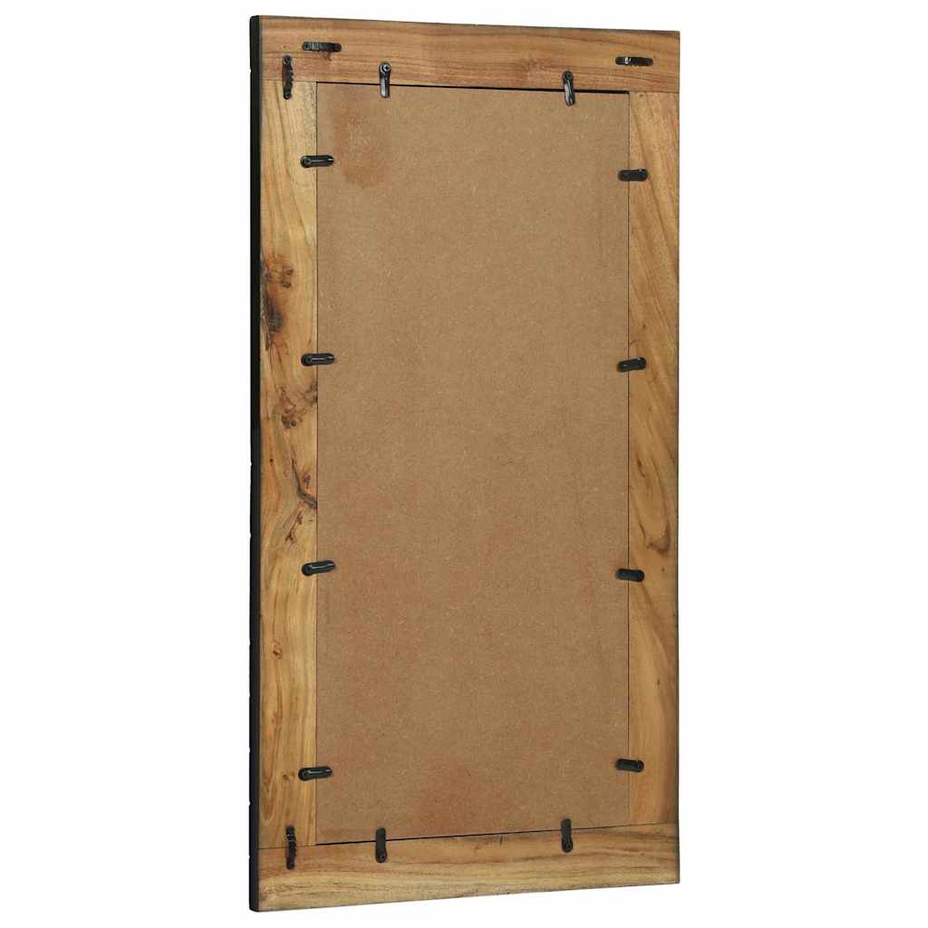 Fali tükör tükörrel Fekete és Barna 50 x 2 x 90 cm Tömör Akácfa