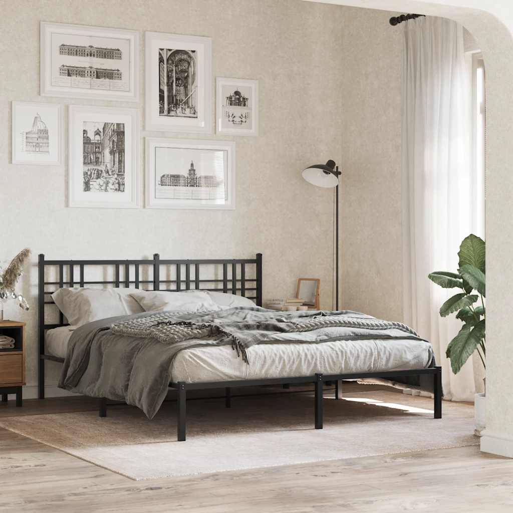 fekete fém csere fejtámla 160 cm