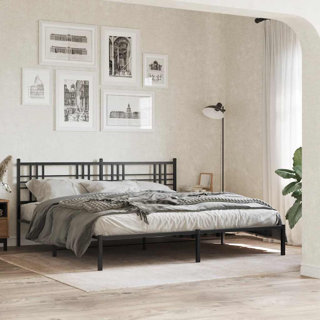 fekete fém csere fejtámla 200 cm
