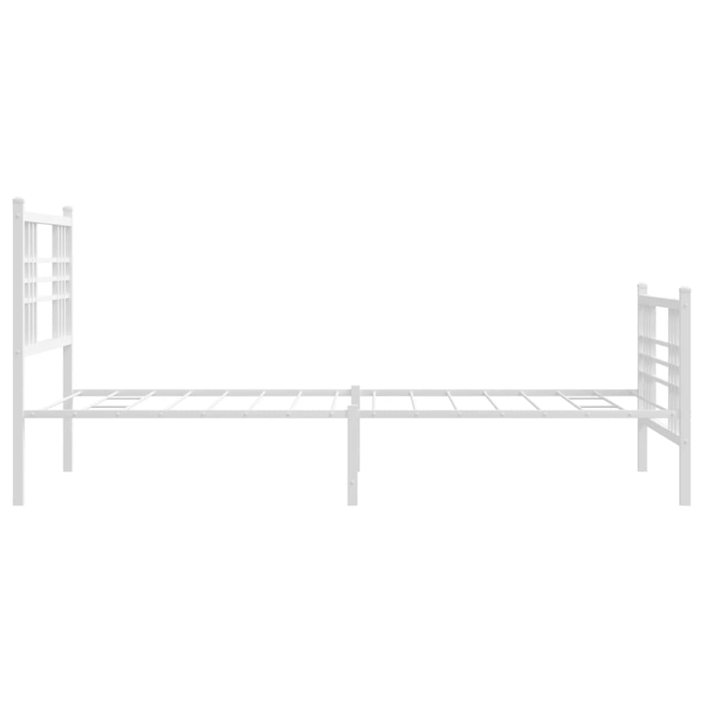 fehér fém ágykeret fej- és lábtámlával 90x200 cm