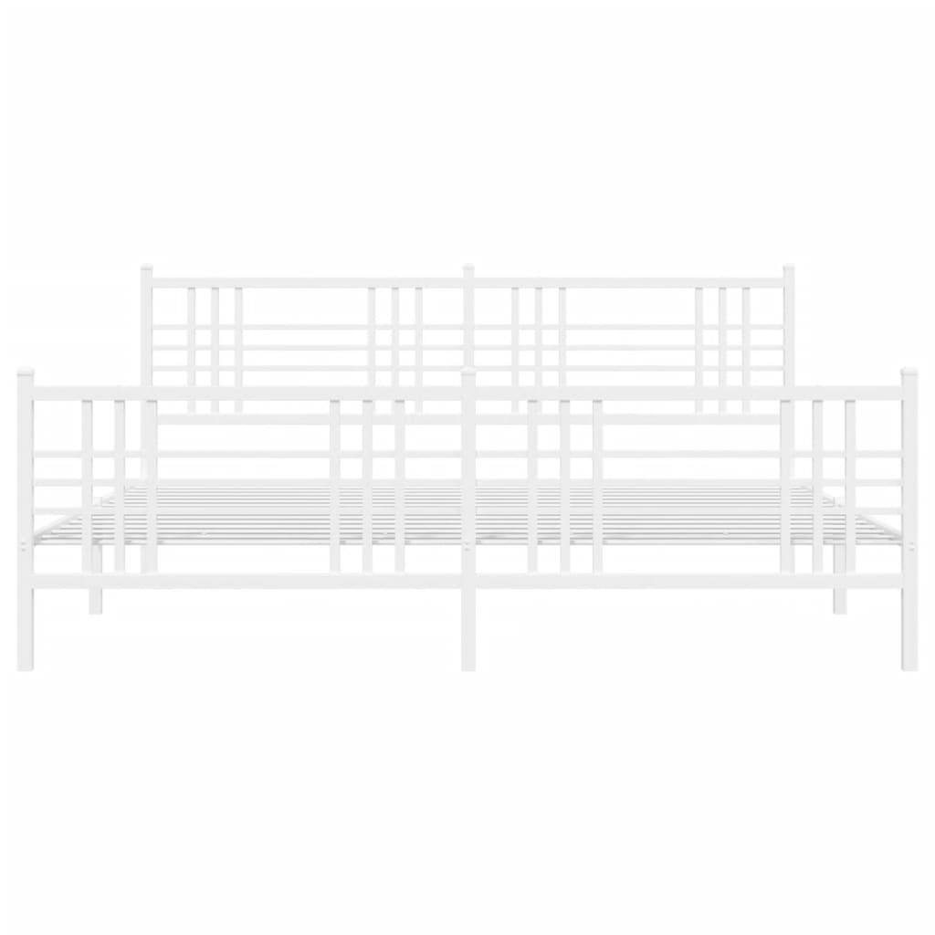 fehér fém ágykeret fej- és lábtámlával 180 x 200 cm