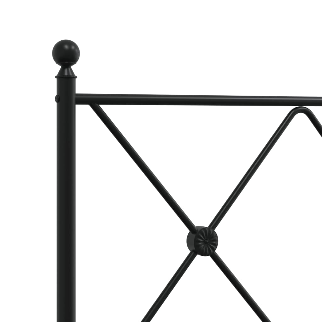 fekete fém ágykeret fej- és lábtámlával 100 x 200 cm
