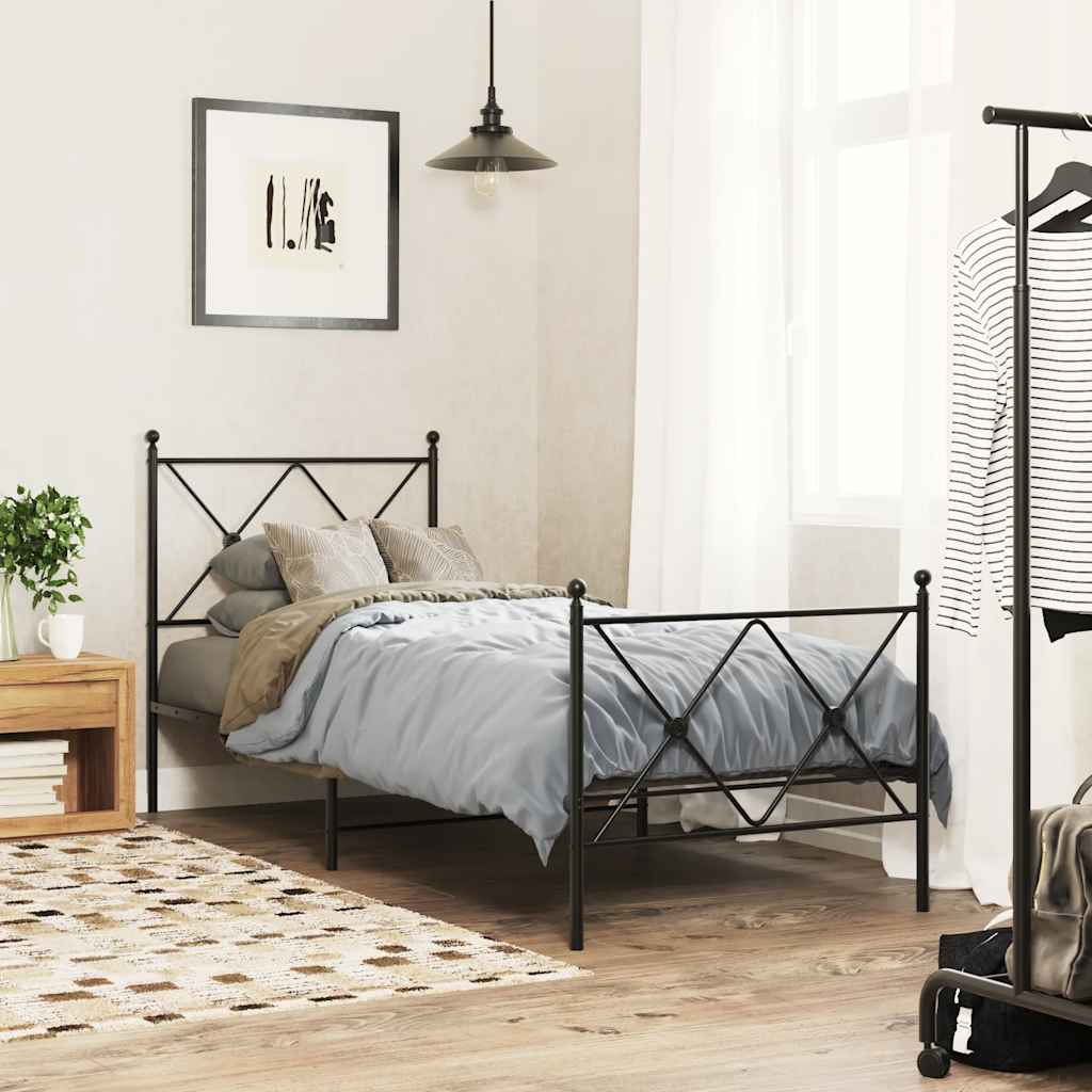 fekete fém csere fejtámla 75 cm