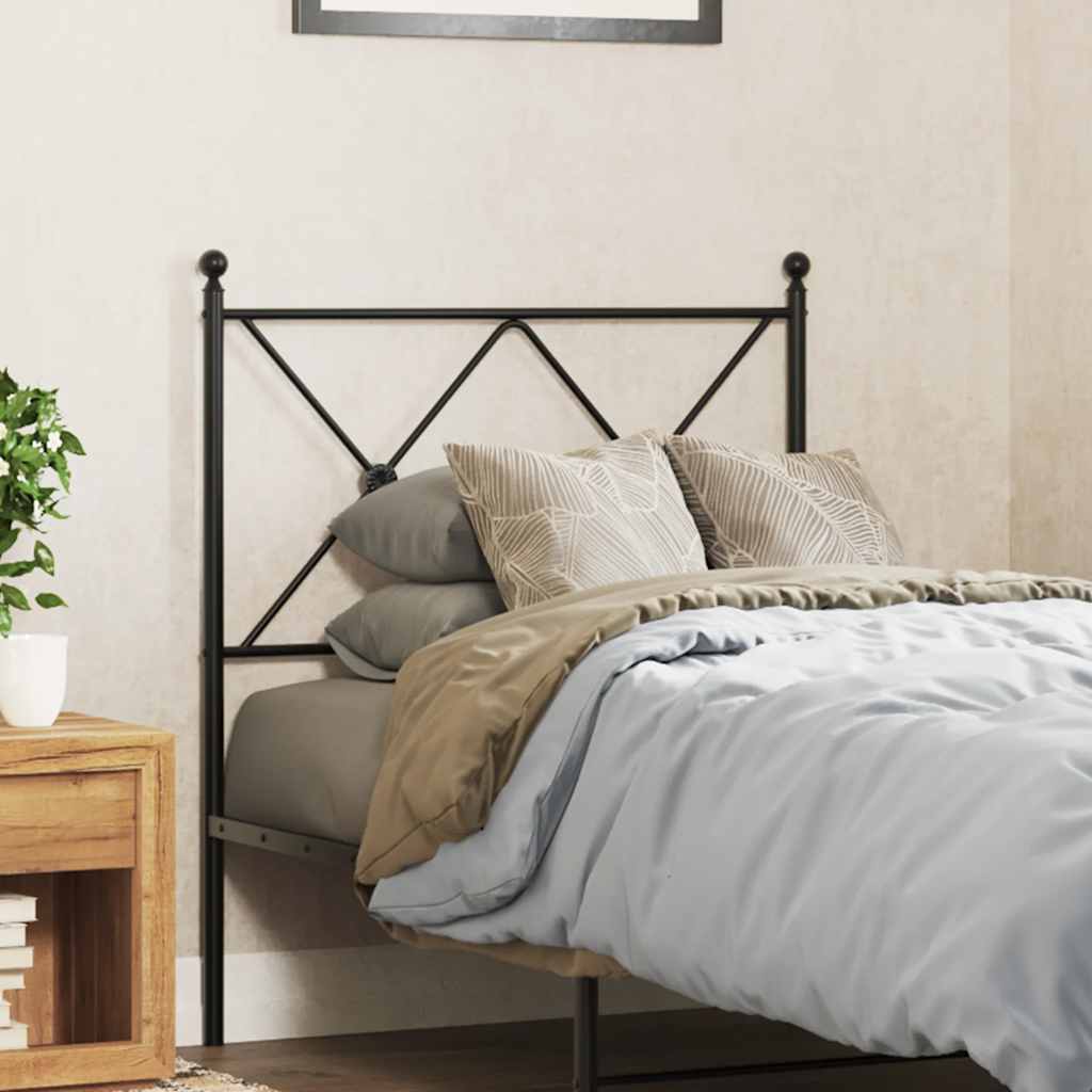fekete fém csere fejtámla 80 cm