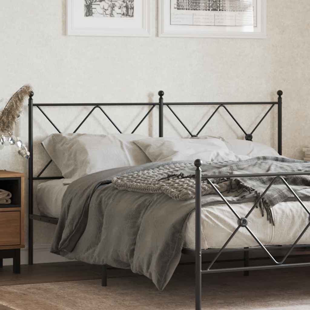 fekete fém csere fejtámla 160 cm