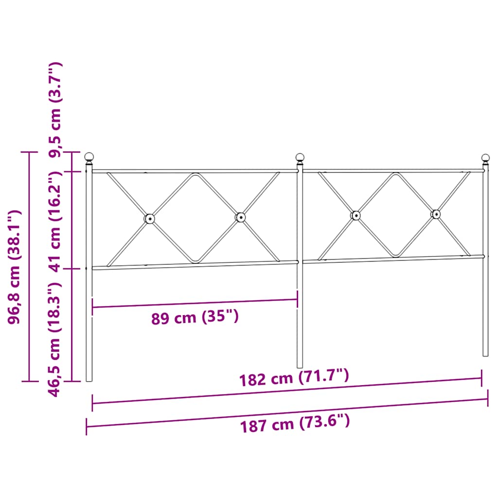 fekete fém csere fejtámla 180 cm