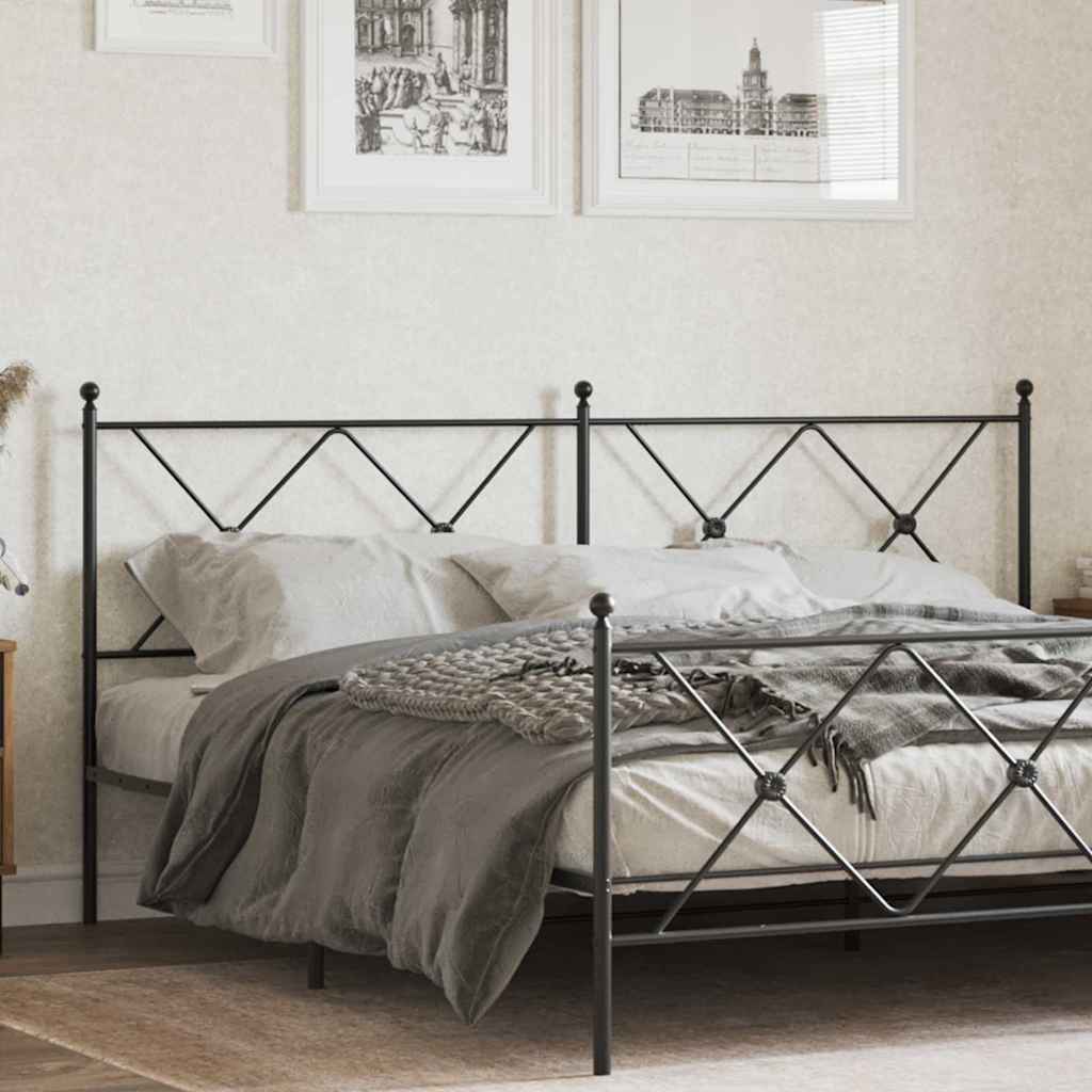 fekete fém csere fejtámla 180 cm