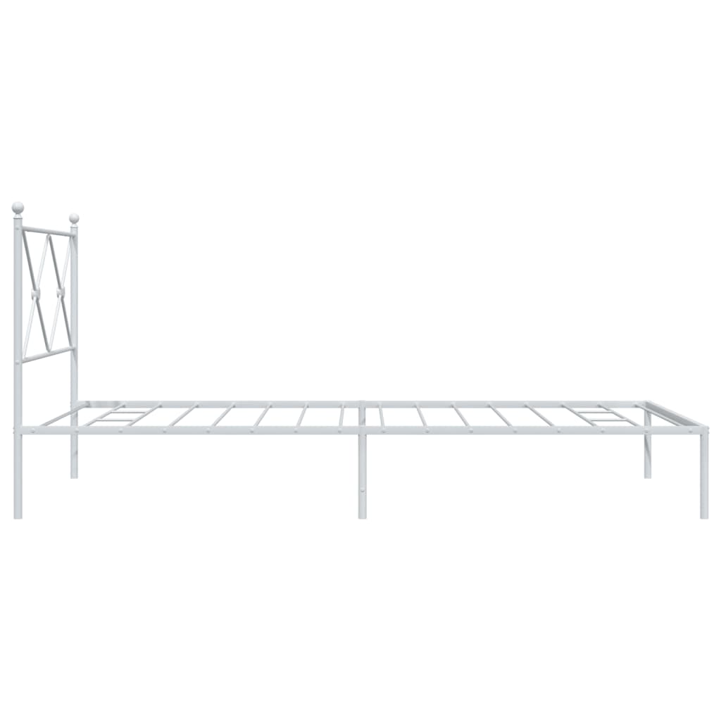 fehér fém ágykeret fejtámlával 100x190 cm