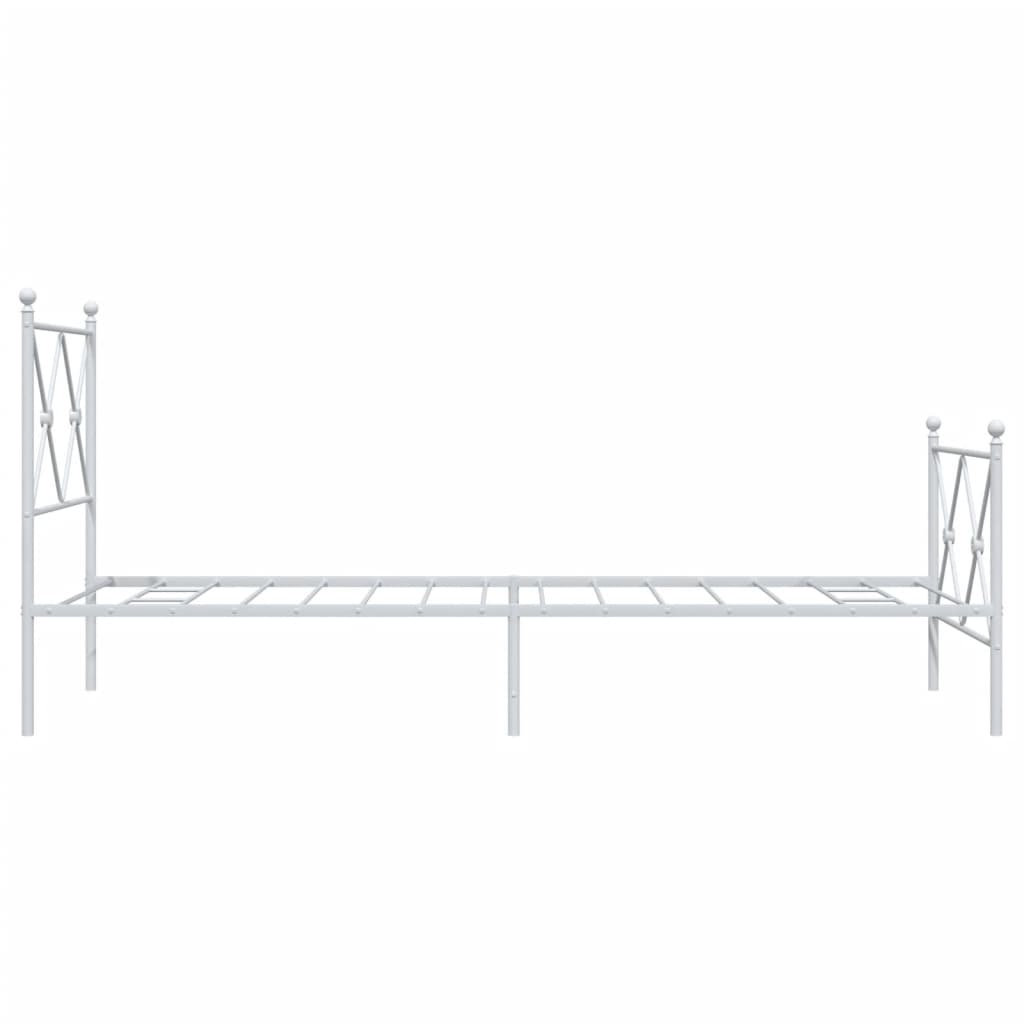 fehér fém ágykeret fej- és lábtámlával 80x200 cm