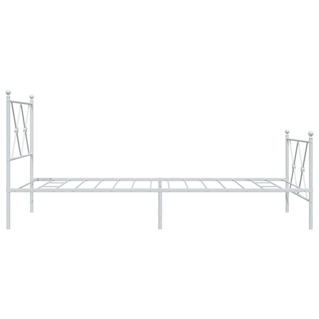 fehér fém ágykeret fej- és lábtámlával 90x200 cm