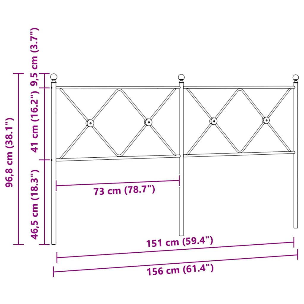 fehér fém csere fejtámla 150 cm