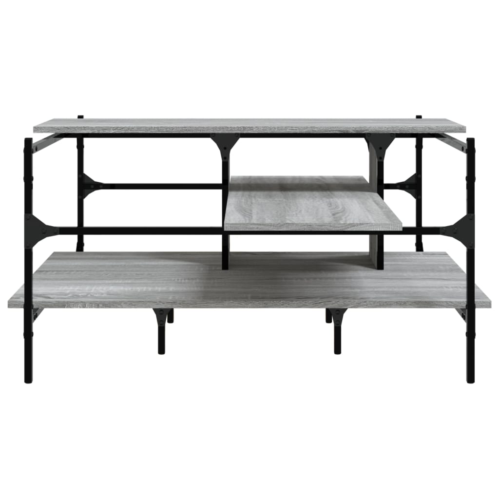 szürke sonoma szerelt fa dohányzóasztal 100x100x48,5 cm