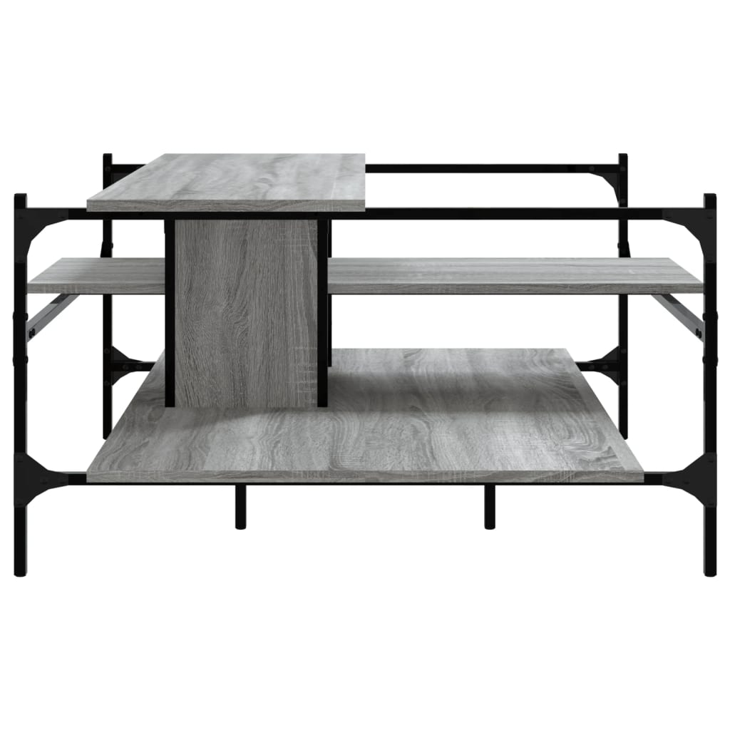 szürke sonoma szerelt fa dohányzóasztal 100x100x48,5 cm