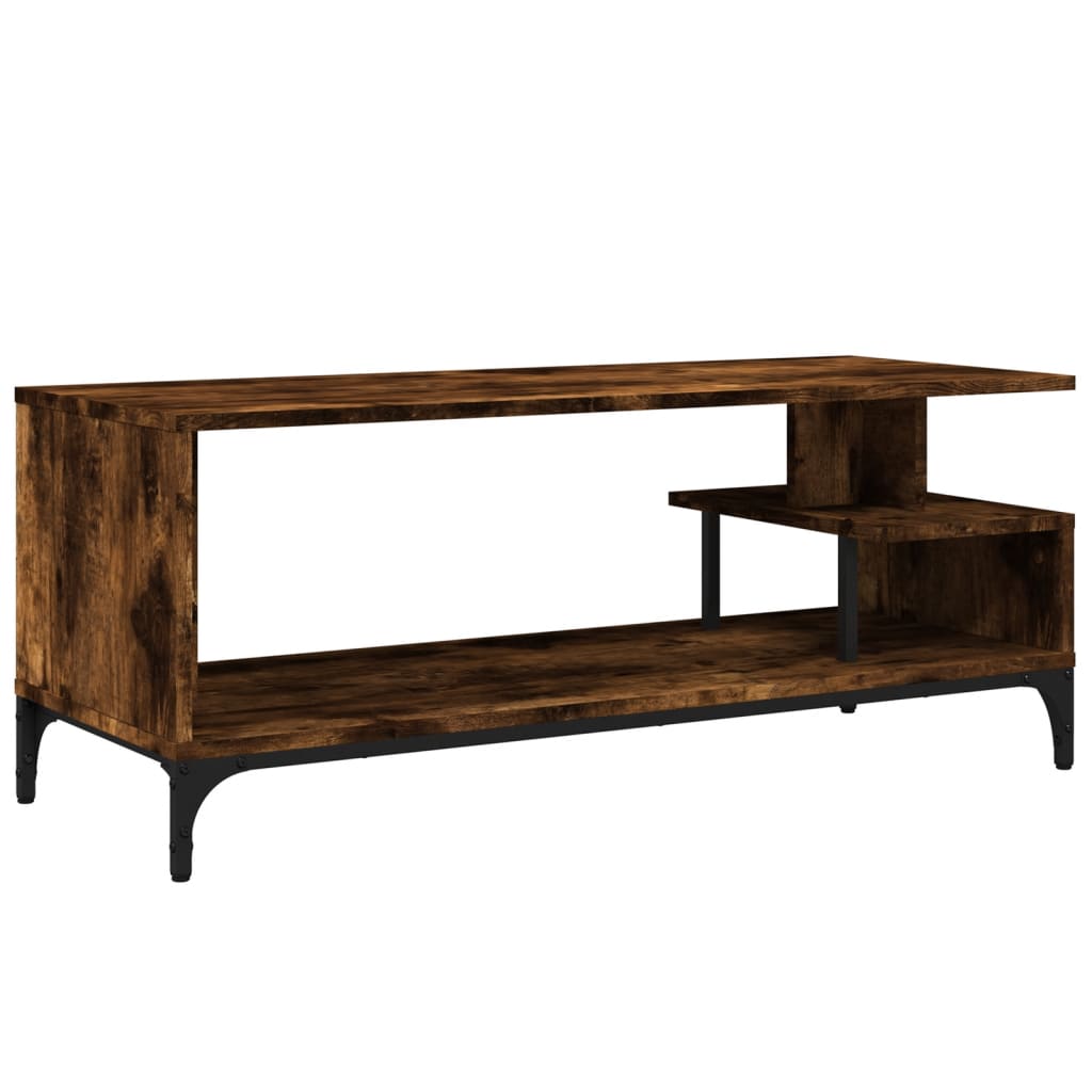 füstös tölgy szerelt fa/porszórt acél TV-szekrény 102x40x41 cm
