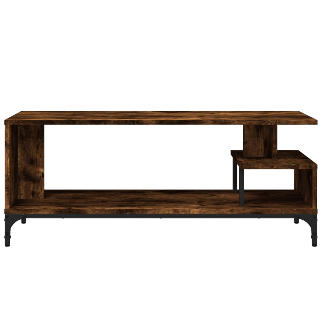 füstös tölgy szerelt fa/porszórt acél TV-szekrény 102x40x41 cm