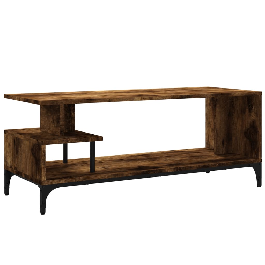 füstös tölgy szerelt fa/porszórt acél TV-szekrény 102x40x41 cm