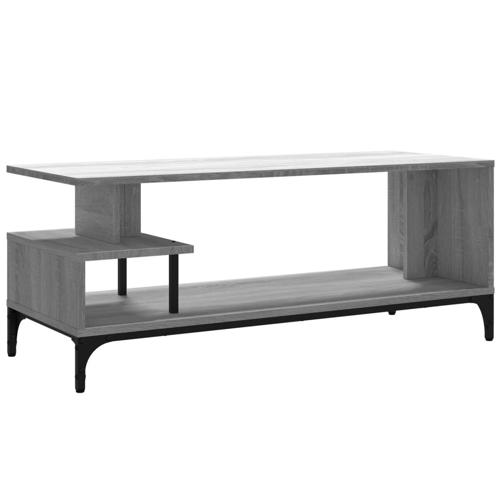 szürke sonoma szerelt fa/porszórt acél TV-szekrény 102x40x41 cm
