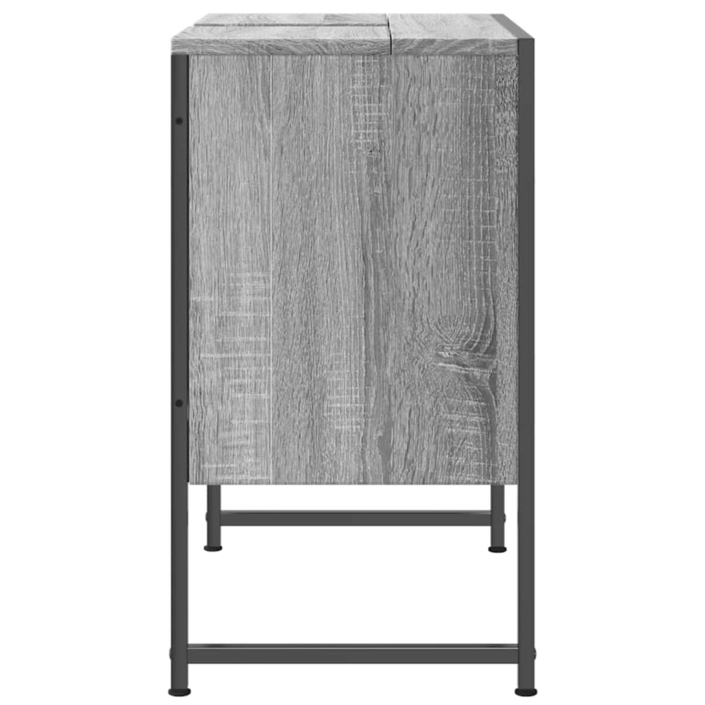 szürke sonoma szerelt fa fürdőszobai mosdószekrény 60x33x60 cm
