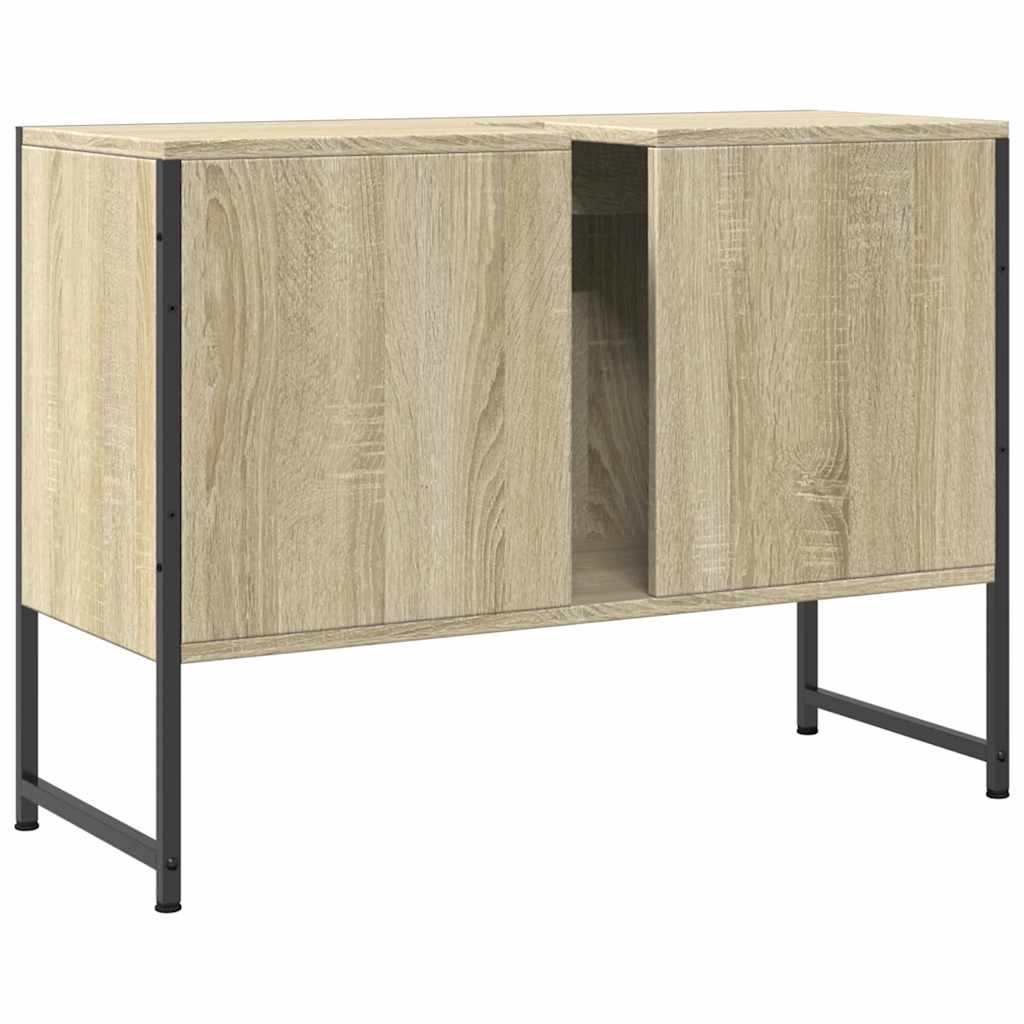 sonoma tölgy szerelt fa fürdőszobai mosdószekrény 80x33x60 cm