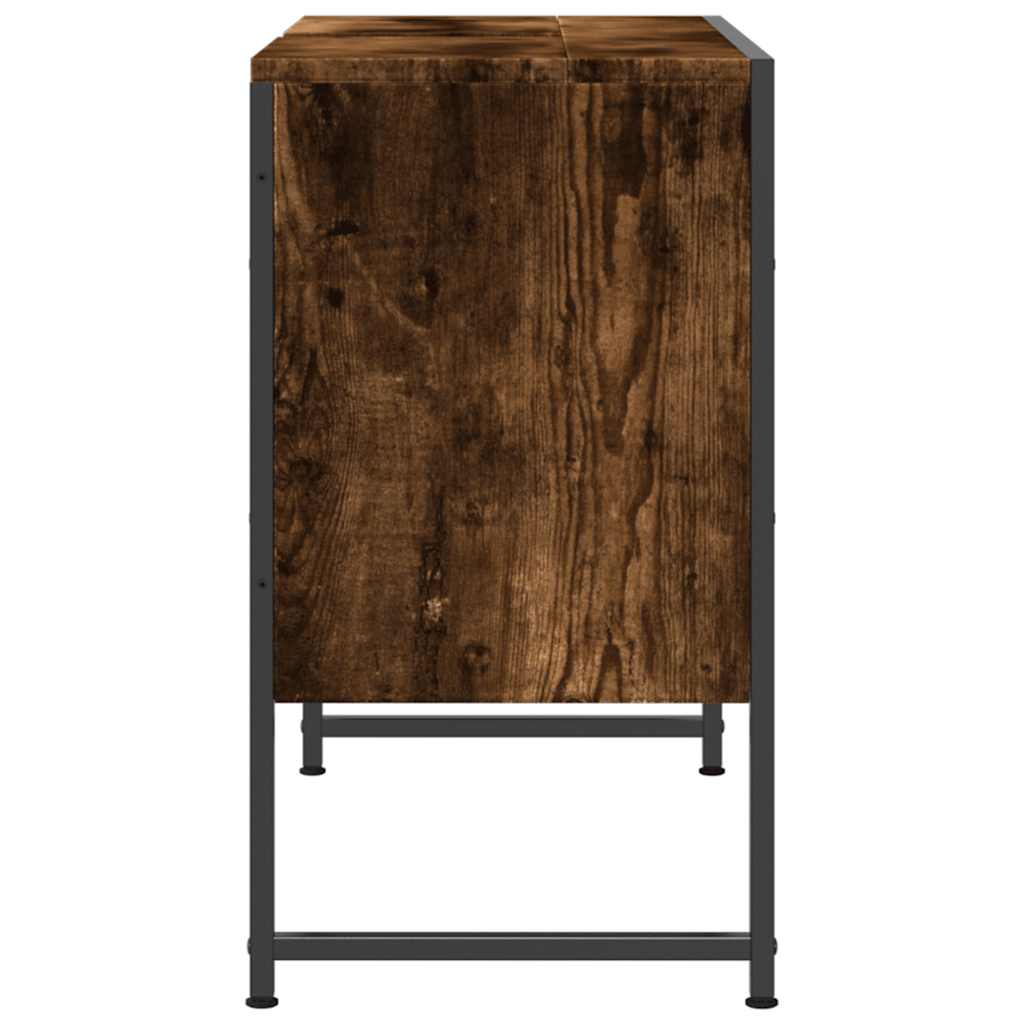 füstös tölgy szerelt fa fürdőszobai mosdószekrény 80x33x60 cm