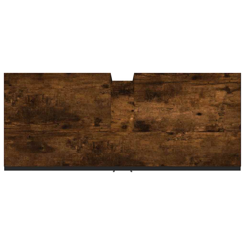 füstös tölgy szerelt fa fürdőszobai mosdószekrény 80x33x60 cm