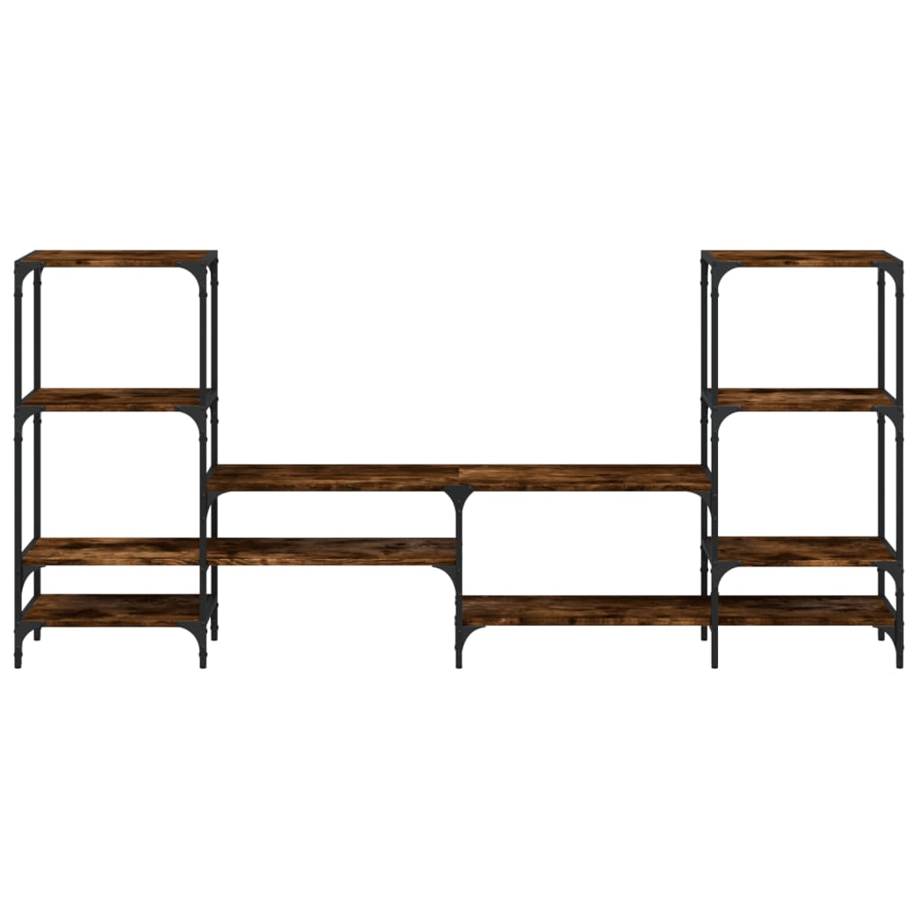 füstös tölgy színű szerelt fa TV-szekrény 206,5 x 28,5 x 95 cm
