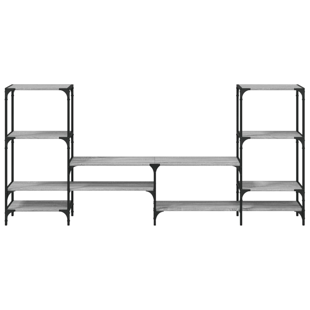 szürke sonoma színű szerelt fa TV-szekrény 206,5x28,5x95 cm