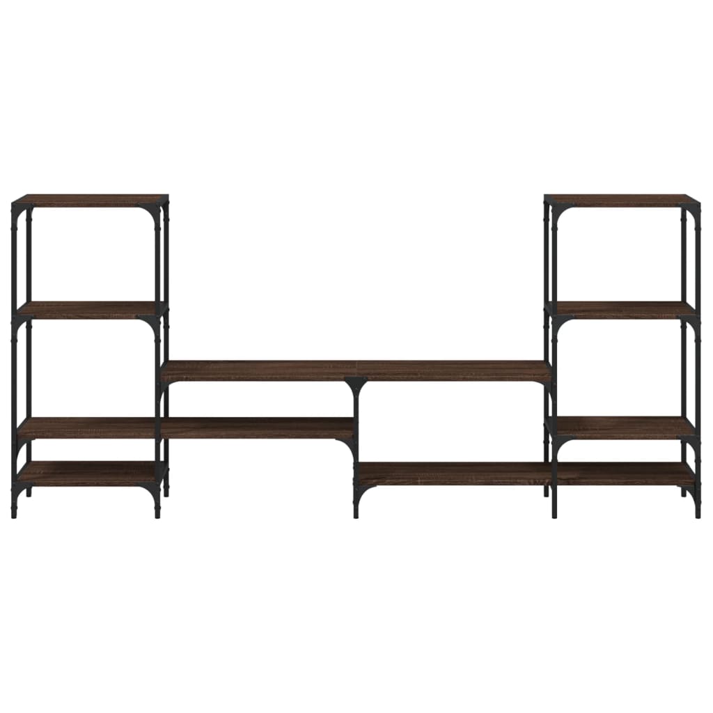 barna tölgy színű szerelt fa TV-szekrény 206,5x28,5x95 cm