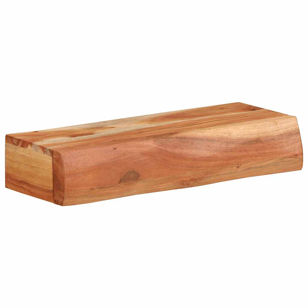 2 darab tömör akácfa fali polc 40x17x8 cm