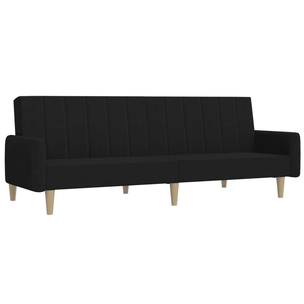 kétszemélyes fekete szövet kanapéágy